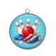 Pendentif Cabochon Argent - bowling