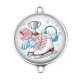 Connecteur Cabochon Argent -  patinage 