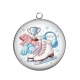 Pendentif Cabochon Argent -  patinage 