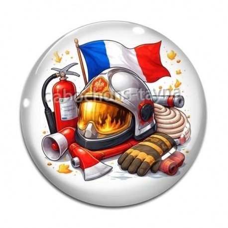 Cabochon Verre - pompier