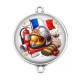 Connecteur Cabochon Argent - pompier