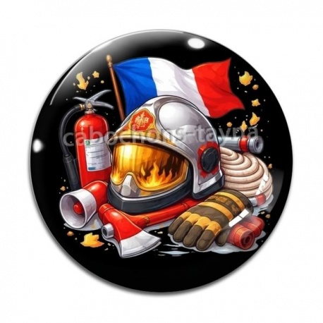 Cabochon Verre - pompier