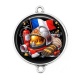 Connecteur Cabochon Argent - pompier
