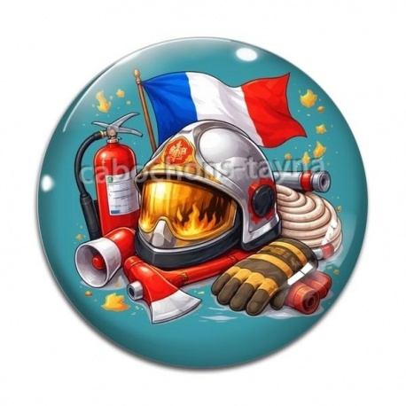 Cabochon Verre - pompier