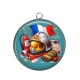 Pendentif Cabochon Argent - pompier