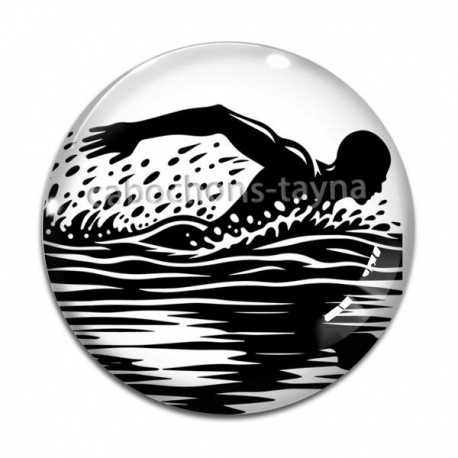 Cabochon Verre - natation