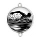 Connecteur Cabochon Argent - natation