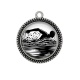 Pendentif Cabochon Argent - natation