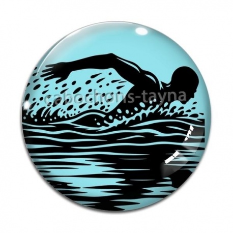 Cabochon Verre - natation