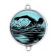 Connecteur Cabochon Argent - natation