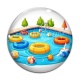 Cabochon Verre - piscine