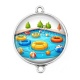 Connecteur Cabochon Argent - piscine