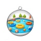 Pendentif Cabochon Argent - piscine