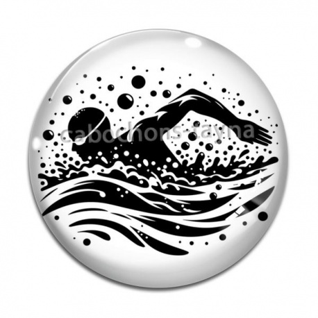 Cabochon Verre - natation