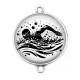 Connecteur Cabochon Argent - natation