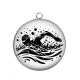 Pendentif Cabochon Argent - natation