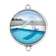 Connecteur Cabochon Argent - piscine