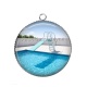 Pendentif Cabochon Argent - piscine