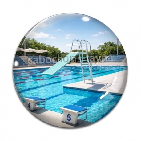 Cabochon Verre - piscine
