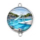Connecteur Cabochon Argent - piscine