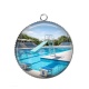 Pendentif Cabochon Argent - piscine