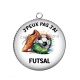 Pendentif Cabochon Argent - J'peux pas j'ai Futsal