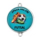 Connecteur Cabochon Argent - J'peux pas j'ai Futsal