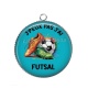 Pendentif Cabochon Argent - J'peux pas j'ai Futsal