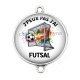 Connecteur Cabochon Argent - J'peux pas j'ai Futsal