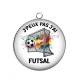 Pendentif Cabochon Argent - J'peux pas j'ai Futsal