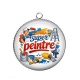 Pendentif Cabochon Argent - super peintre