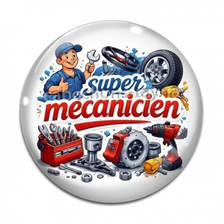 Cabochon Verre - super mécanicien