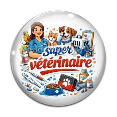 Cabochon Verre - super vétérinaire