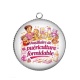 Pendentif Cabochon Argent - auxiliaire de puériculture formidable