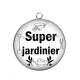 Pendentif Cabochon Argent - super jardinier