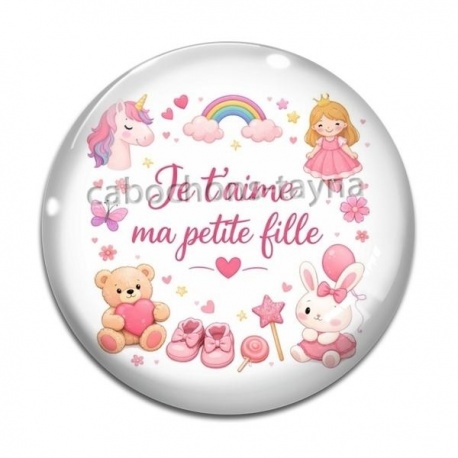 Cabochon Verre - je t'aime ma petite fille