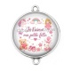 Connecteur Cabochon Argent - je t'aime ma petite fille