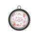 Pendentif Cabochon Argent - je t'aime ma petite fille