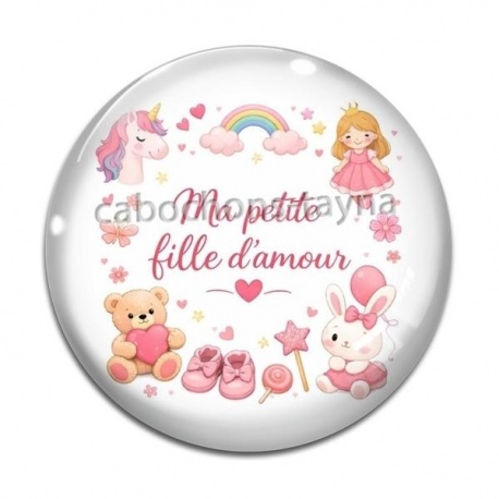 Cabochon Verre - ma petite fille d'amour