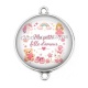 Connecteur Cabochon Argent - ma petite fille d'amour