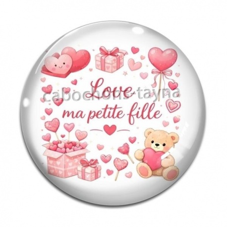 Cabochon Verre - love ma petite fille