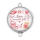 Connecteur Cabochon Argent - love ma petite fille