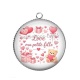 Pendentif Cabochon Argent - love ma petite fille