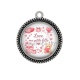 Pendentif Cabochon Argent - love ma petite fille