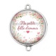 Connecteur Cabochon Argent - ma petite fille d'amour