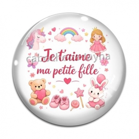 Cabochon Verre - je t'aime ma petite fille