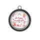 Pendentif Cabochon Argent - je t'aime ma petite fille