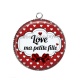 Pendentif Cabochon Argent - love ma petite fille