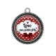 Pendentif Cabochon Argent - love ma petite fille