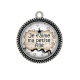 Pendentif Cabochon Argent - je t'aime ma petite fille
